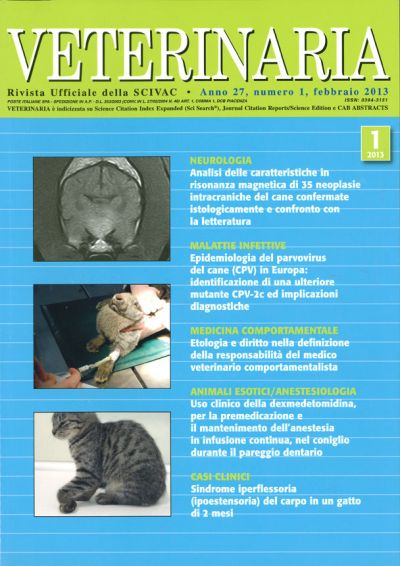 Veterinaria Anno 27, n. 1, Febbraio 2013