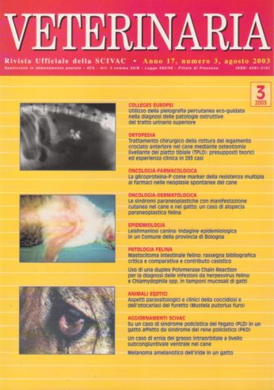 Veterinaria Anno 17, n. 3, 2003 - Supplemento