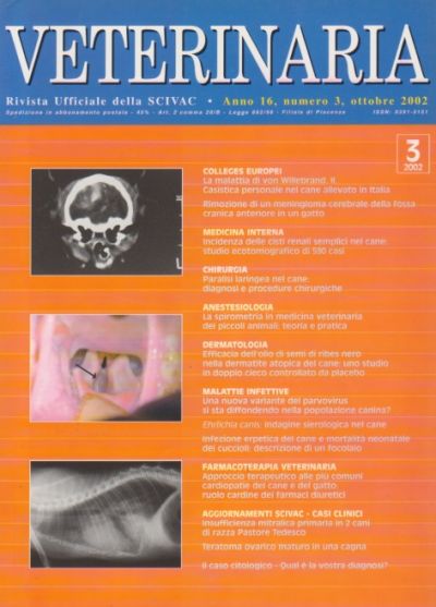 Veterinaria Anno 16, n. 3, 2002 - Supplemento